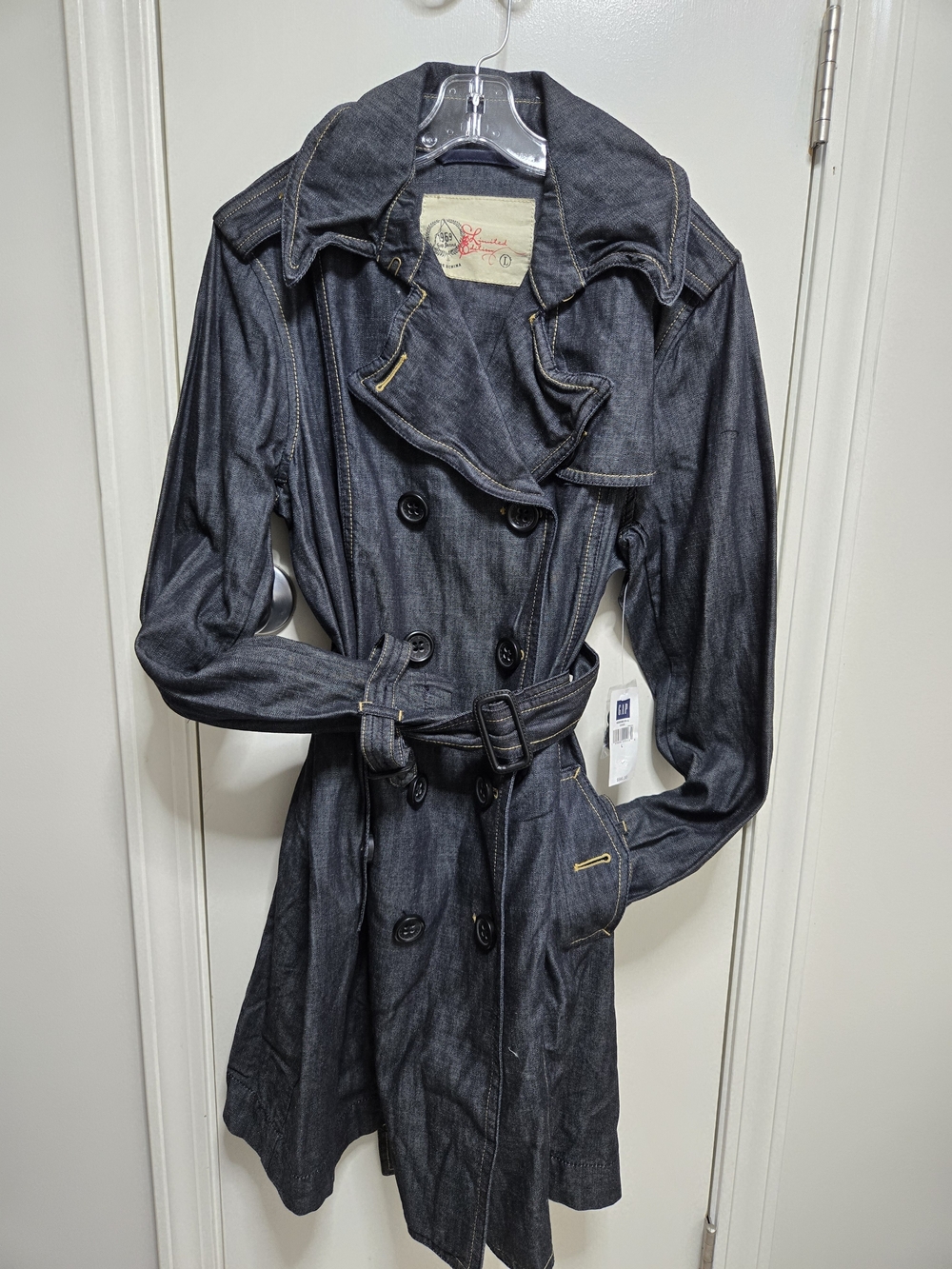 GAP Dark Indigo Denim Trench Coat/Dress And Belt